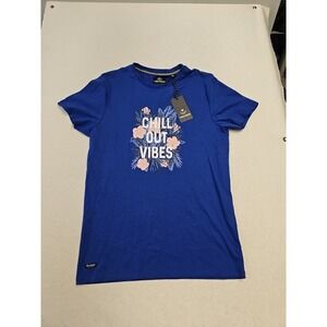 Threadbare Blue Chill Out T Shirt Women's M New
